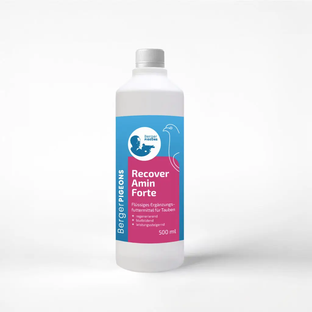 RecoverAmin Forte 500ml: RecoverAmin Forte 500ml amino acids for rapid and optimal muscle recovery after tough pigeon races